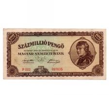 100 Millió Pengő Bankjegy 1946 VF