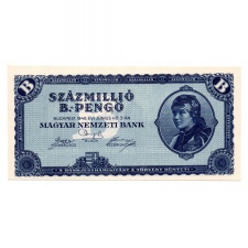 100 millió B.-Pengő Bankjegy 1946 UNC