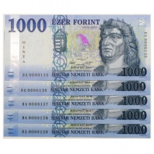 1000 Forint Bankjegy 2018 MINTA sorszámkövető 5db