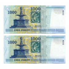 1000 Forint Bankjegy Millennium 2000 DA UNC sorszámkövető pár