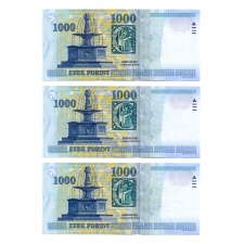 1000 Forint Bankjegy Millennium 2000 DA gEF sorszámkövető 3db