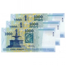 1000 Forint Bankjegy Millennium 2000 DD sorszámkövető 3 db