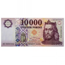 10000 Forint Bankjegy 2021 HU alacsony sorszám