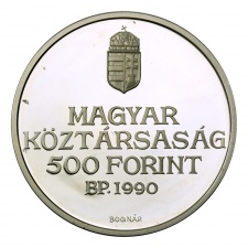 1990 Kölcsey Ferenc ezüst 500 Forint, PP