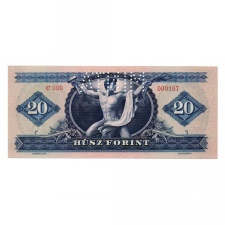 20 Forint Bankjegy 1947 MINTA csak perforáció C000