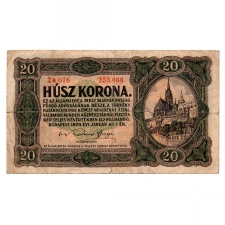 20 Korona Államjegy 1920 sorszámban pont VG-F