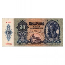 20 Pengő Bankjegy 1941 alacsony sorszám 000324