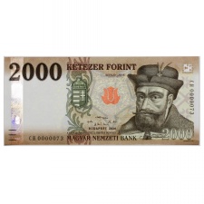 2000 Forint Bankjegy 2020 CH UNC alacsony sorszámmal