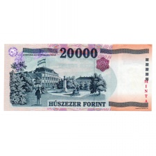 20000 Forint Bankjegy 1999 MINTA extrém alacsony sorszám 0000002