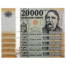 20000 Forint Bankjegy 2015 GB-GF nagyon alacsony azonos sorszám