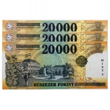 20000 Forint Bankjegy 2015 MINTA sorszámkövető 3db