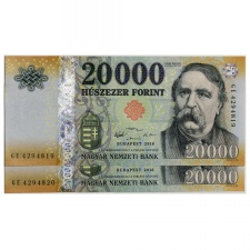 20000 Forint Bankjegy 2016 GE UNC sorszámkövető pár