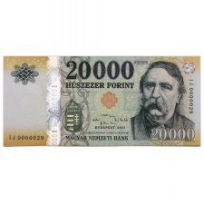 20000 Forint Bankjegy 2021 IJ nagyon alacsony sorszám