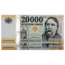 20000 Forint Bankjegy 2022 IR UNC nagyon alacsony sorkövető pár