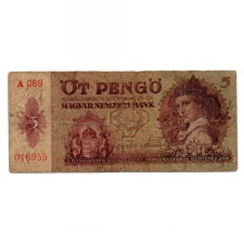 5 Pengő Bankjegy 1939 F