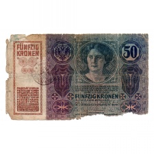 50 Korona Bankjegy 1914 bélyegzéssel A