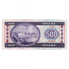 500 Forint Bankjegy 1975 MINTA lyukasztás és bélyegzés E000