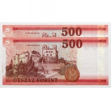 500 Forint Bankjegy 2018 ED UNC alacsony sorszámkövető pár