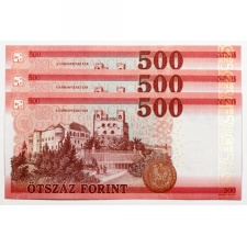 500 Forint Bankjegy 2018 EF UNC forgalmi sorszámkövető 3db