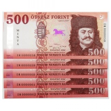 500 Forint Bankjegy 2022 MINTA alacsony sorszámkövető 5db