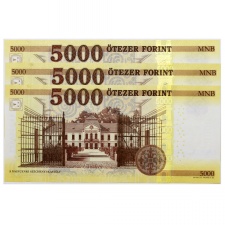 5000 Forint Bankjegy 2016 BB,BC,BD UNC nagyon alacsony azonos