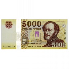 5000 Forint Bankjegy 2016 BC aUNC forgalmi sorszám