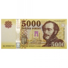 5000 Forint Bankjegy 2020 BG UNC alacsony sorszám