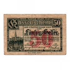 Ausztria Notgeld Wien 50 Heller 1920 Bécs R66