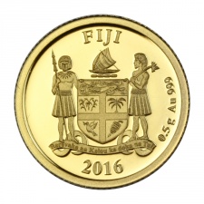 Fiji arany 1 Dollár 2016 PP Mozart érme Au999