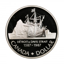 Kanada ezüst 1 Dollár 1987 Davis Strait PP