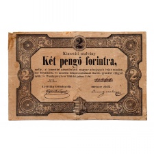 Kossuth-Szemere 2 Pengő Forintra Kincstári utalvány 1849