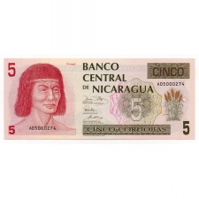 Nicaragua 5 Cordoba Bankjegy 1991 P174