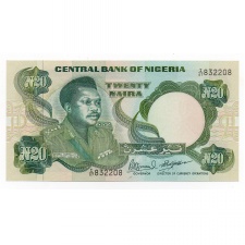 Nigéria 20 Naira Bankjegy 1984 P26f