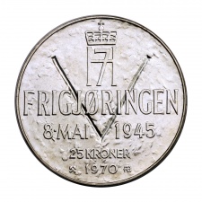 Norvégia 25 Kroner 1970 Felszabadulás