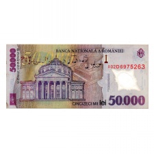 Románia 50000 Lei Bankjegy 2001 P113a