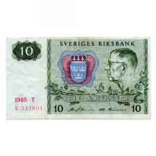 Svédország 10 Korona Bankjegy 1985 P52d