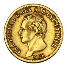 Szardínia Carlo Felice 20 Líra 1828 