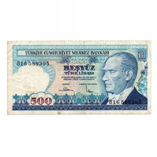 Törökország 500 Lira Bankjegy 1983 P195