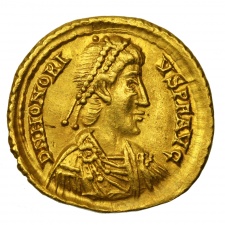 Honorius Solidus római veret