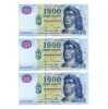 1000 Forint Bankjegy Millennium 2000 DA gEF sorszámkövető 3db