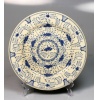 Antik Zsolnay kék virágmintás porcelán tányér 1878-90 