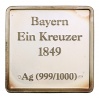 Bélyegérem Bayern Fekete Egy Krajcáros 1849 Ag999