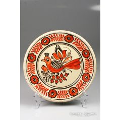 Korondi madaras piros-fehér fali tányér