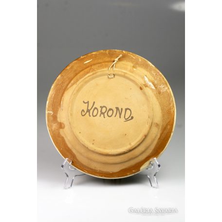 Korondi madaras piros-fehér fali tányér