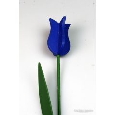 Kék tulipán virágdekor fából