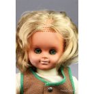 Retró vintage játék baba szőke haj kék pislogó szempár