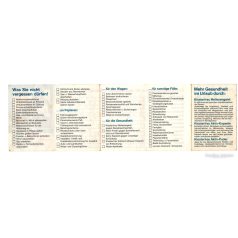   Valuta átváltó táblázat, Klosterfrau Jó utat! Egy kis segítség a felhőtlen nyaraláshoz német kiadvány 1960-as évek