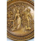 Díszes fali tál plasztikus dombormű jelenettel a "Der Trompeter von Säckingen" című munkából