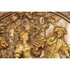 Díszes fali tál plasztikus dombormű jelenettel a "Der Trompeter von Säckingen" című munkából