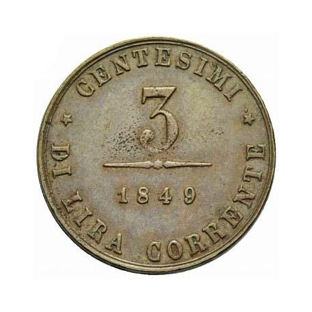 1848 Szabadságharc Velence 3 Centesimi